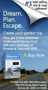 Actual banner ad from Microsoft’s Streets & Trips 2009 push of Microsoft Money Plus, part of a larger series of 10 different sizes